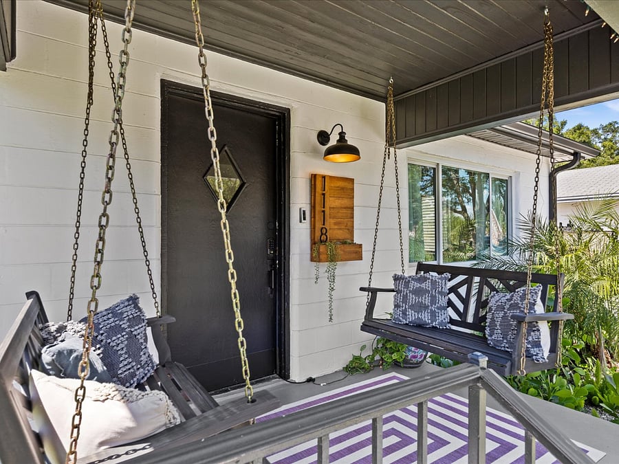 2Swings for sipping coffee or glass of wine on front porch