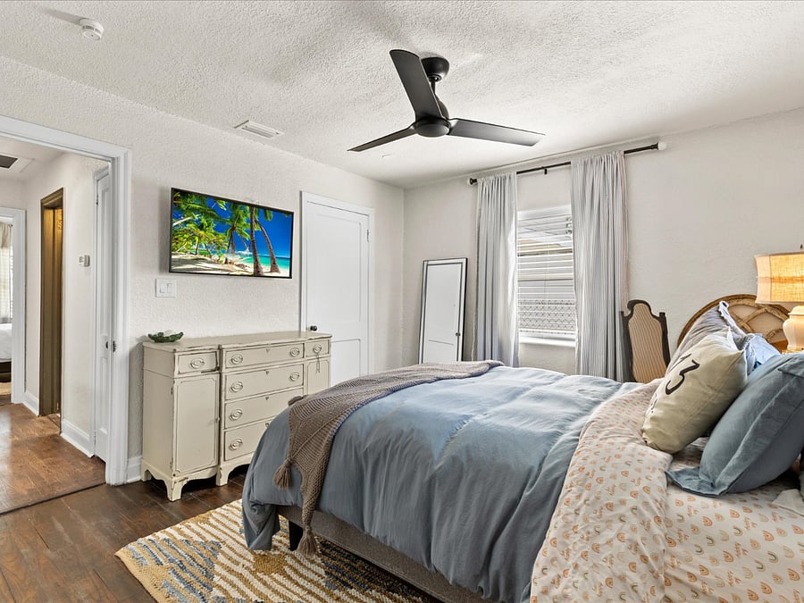 Light, bright bedrooms come with robes, eye masks, luxury towels