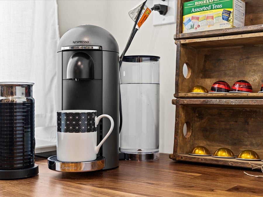 2Swings comes with a supply of Nespresso pods to start your morning off right with a cup of coffee.