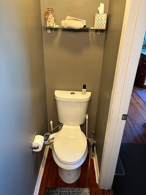 half bathroom located off the laundry room
