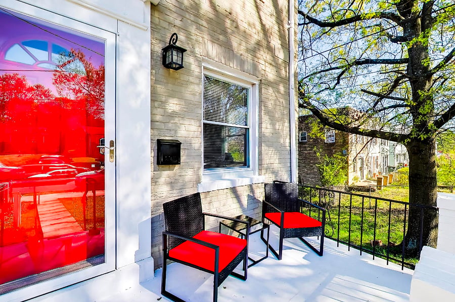 Nice porch seating area on a beautiful day