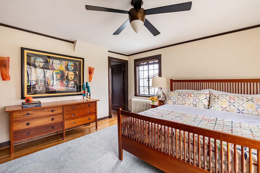 Master bedroom features a King Bed and Amish furniture.