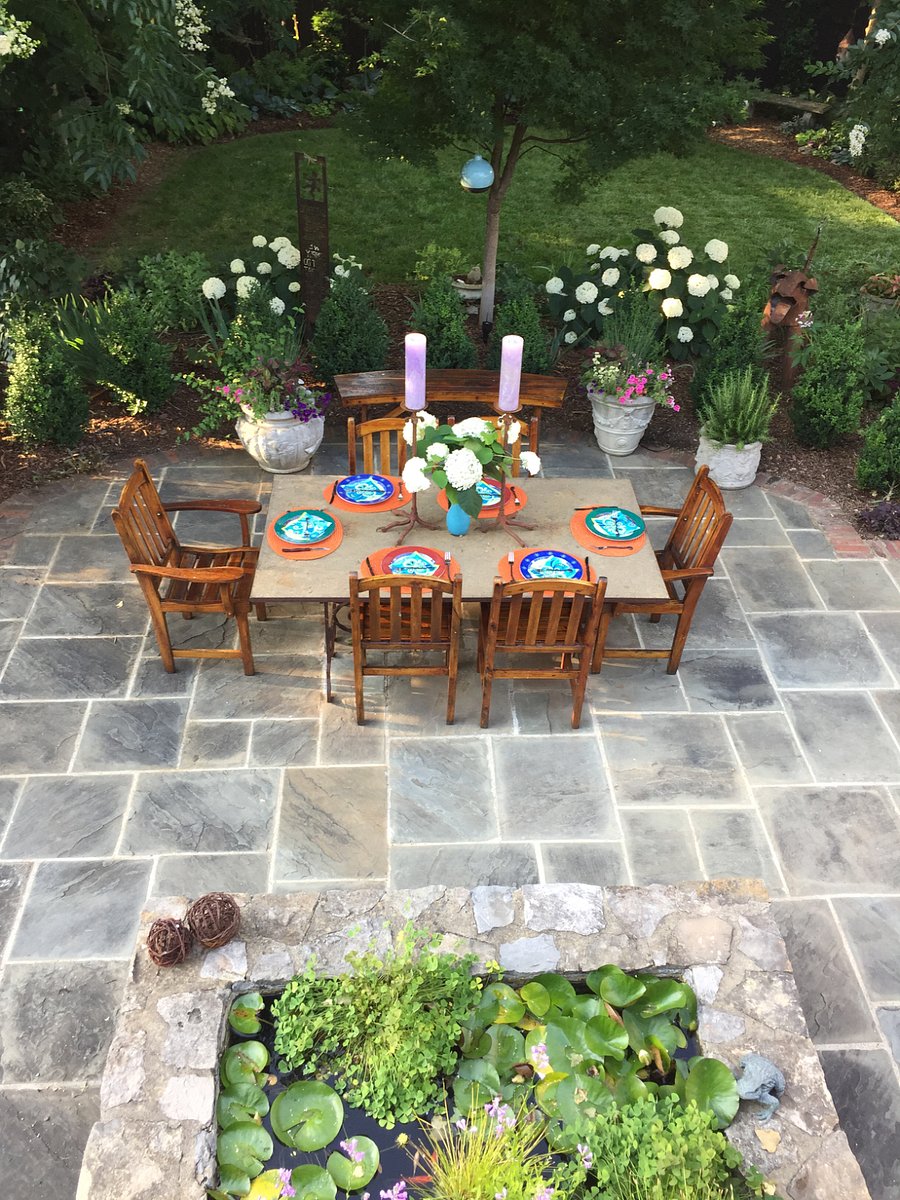 The back patio is great for al fresco dining and entertaining.