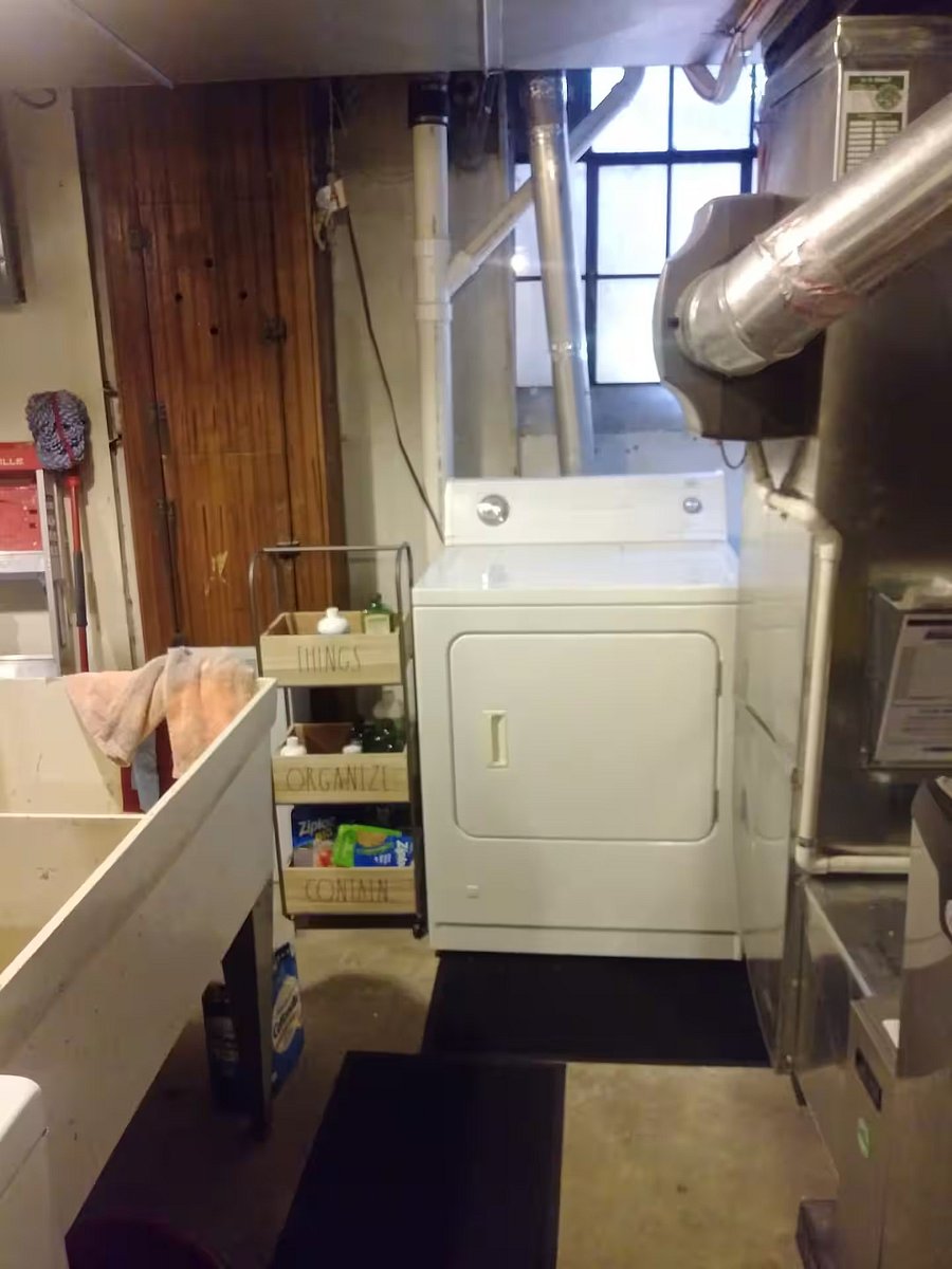 Washer and dryer in the basement