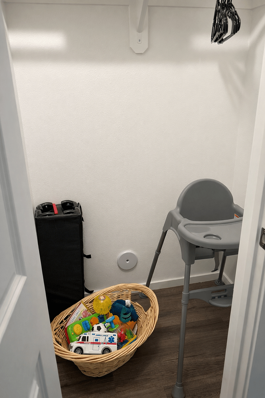 PacknPlay, High Chair in Dining Closet