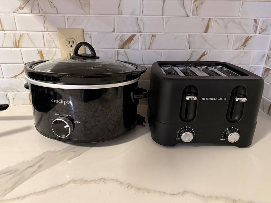 Crockpot and toaster