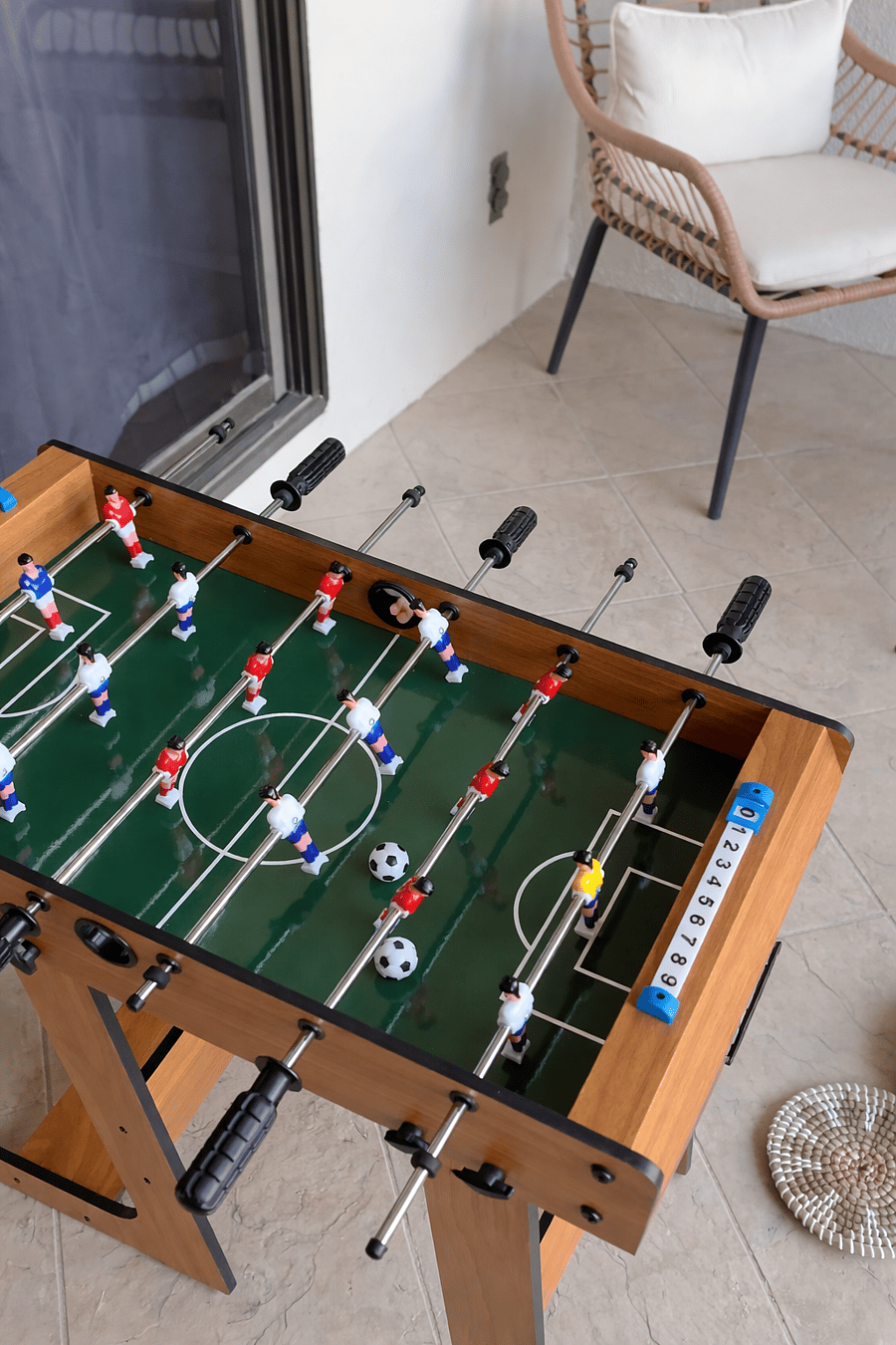 Mini foosbal at the balcony