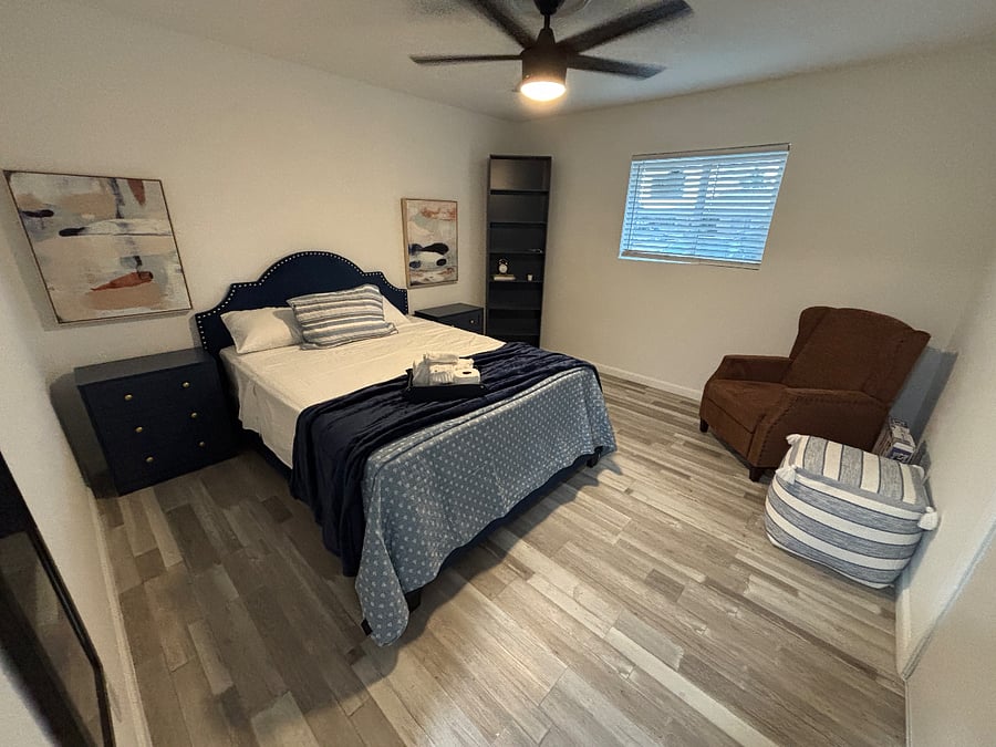 Suite 1: $1200/mo includes a shared bath with Suite 4.