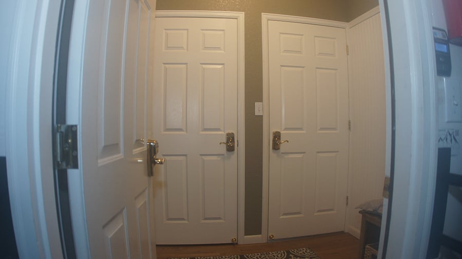 Private entry through optional shared garage