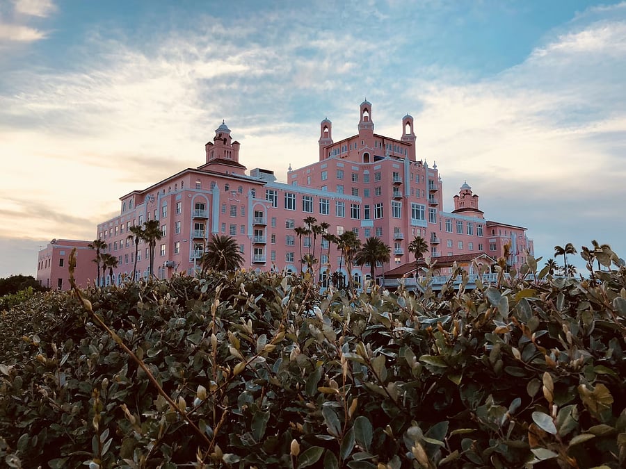 The historic Don CeSar resort, a beautiful beach walk from the condo to their outdoor patio, famous Mai Tai's and live music. 