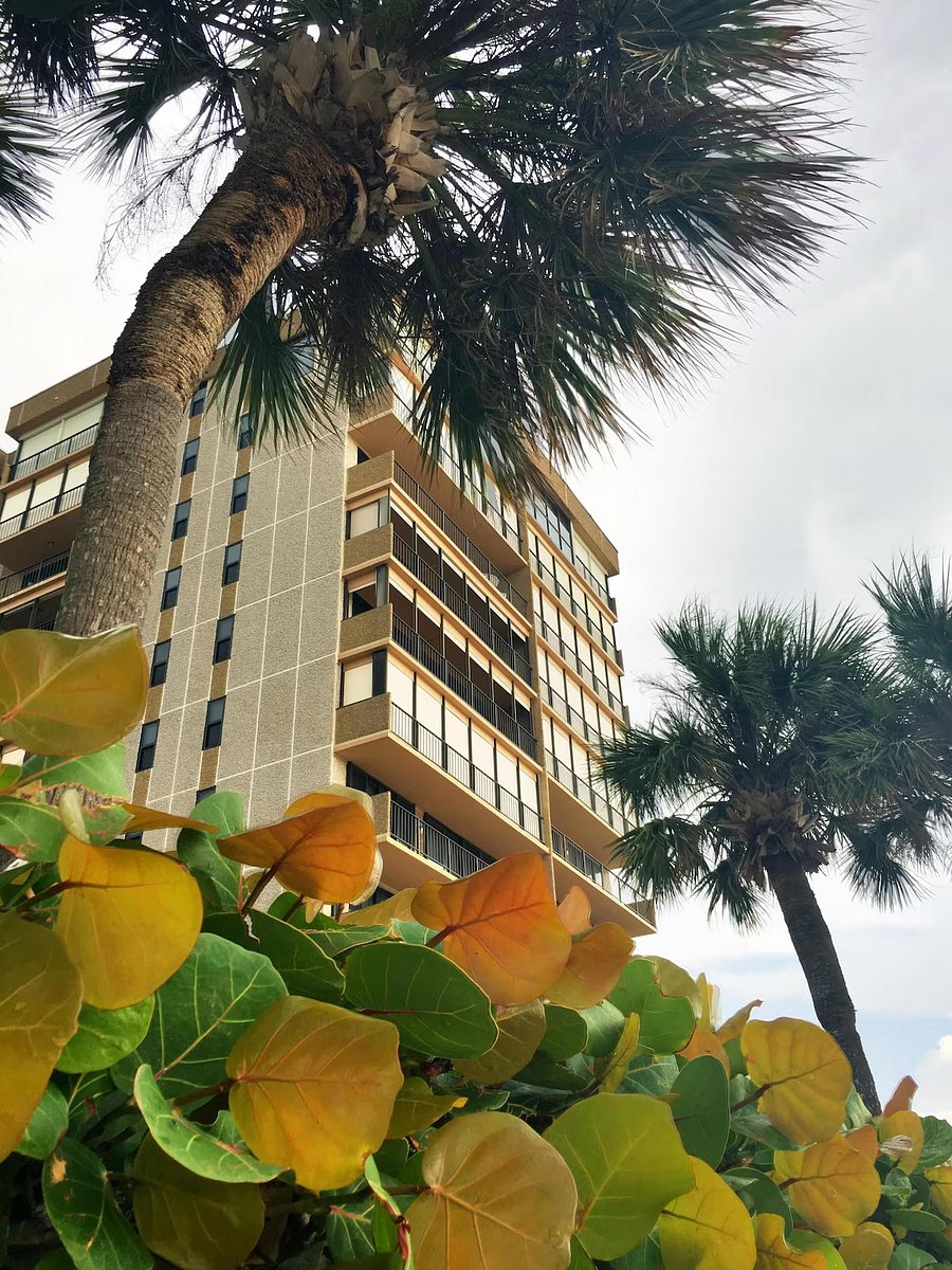 exterior of building from the beach, looking northeast