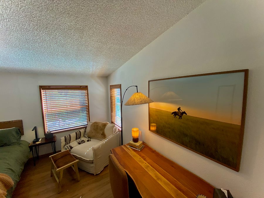 Master suite reading chair and work area.
