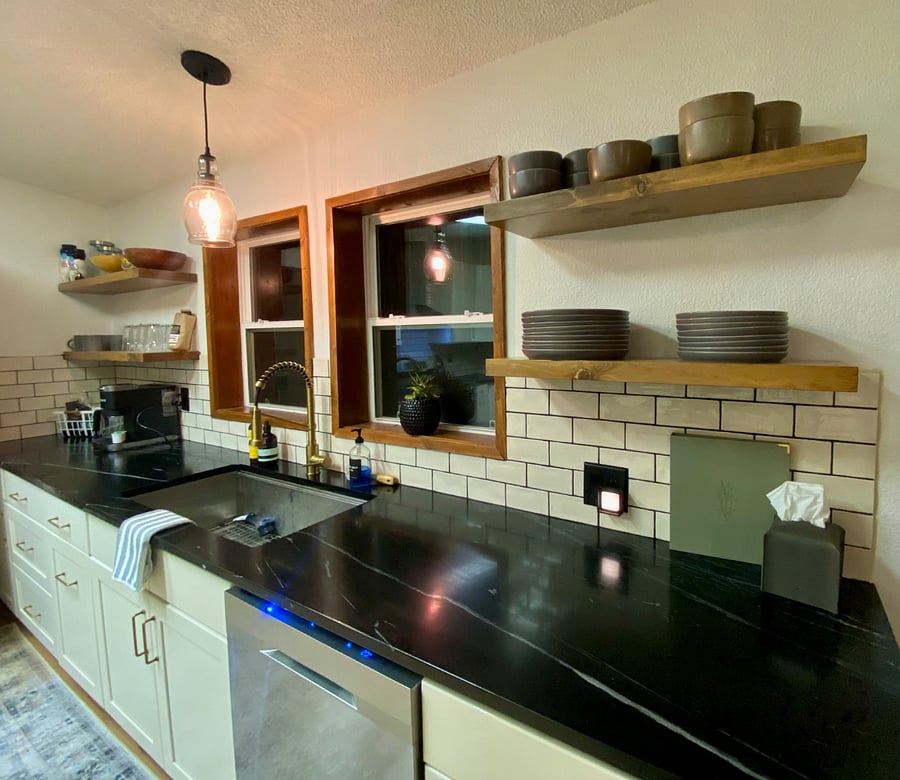 Farm sink in the chefs kitchen.