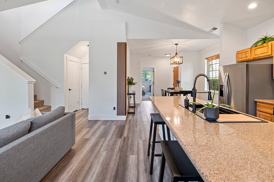 Kitchen + Living Room + Stairway
