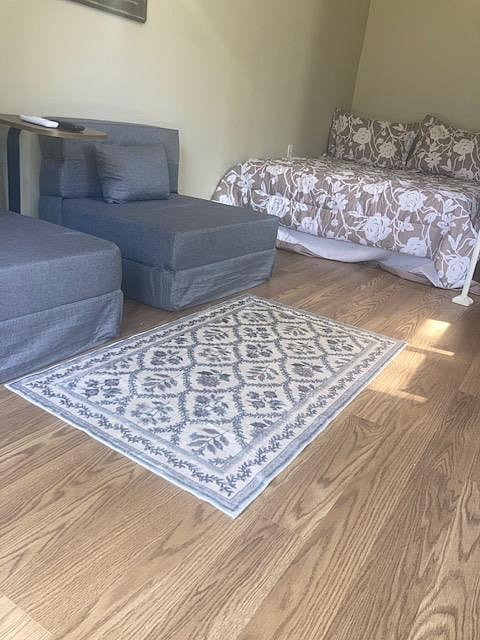 living room and bedroom space