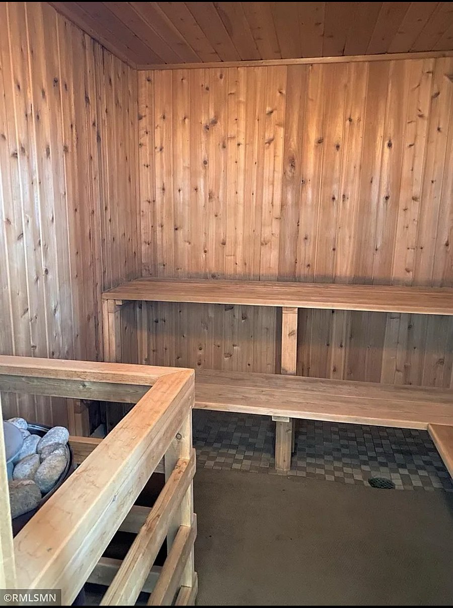 Sauna adjacent the roof top gym.