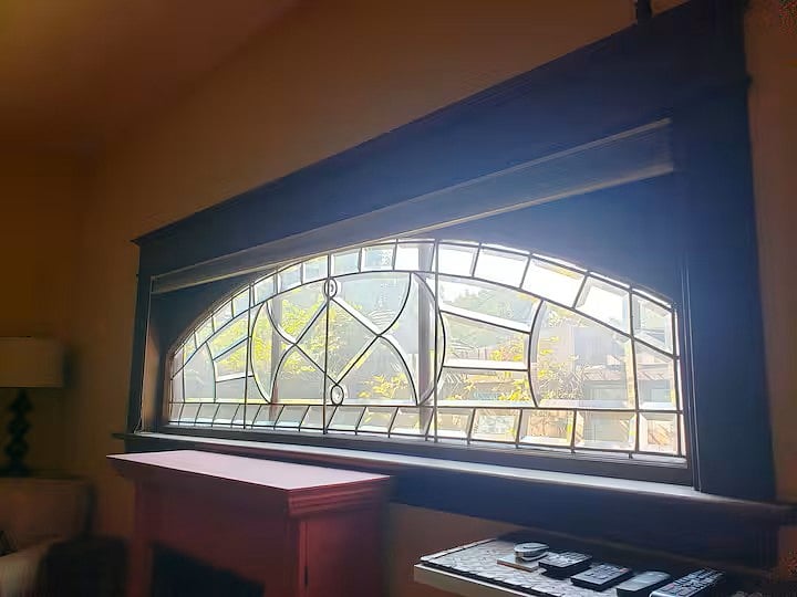 Lead glass living room window