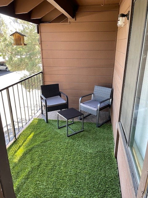 Patio with mountain views