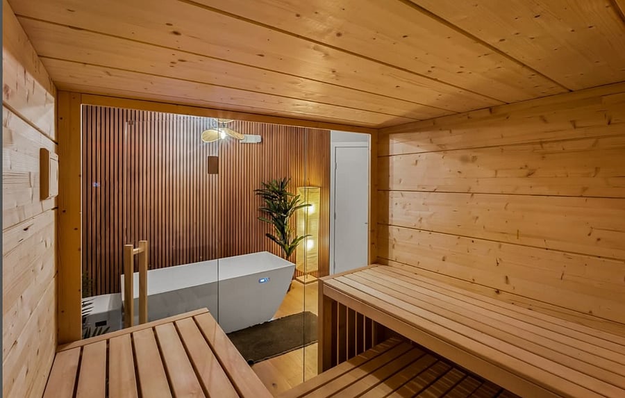 Complex infrared sauna and cold plunge.