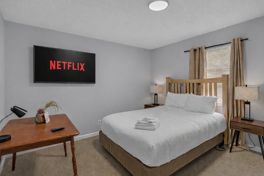 King bed with work table