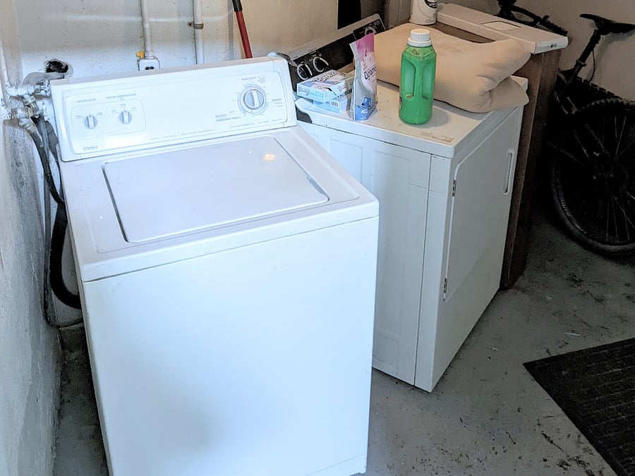 Private washer and dryer just outside of the unit.