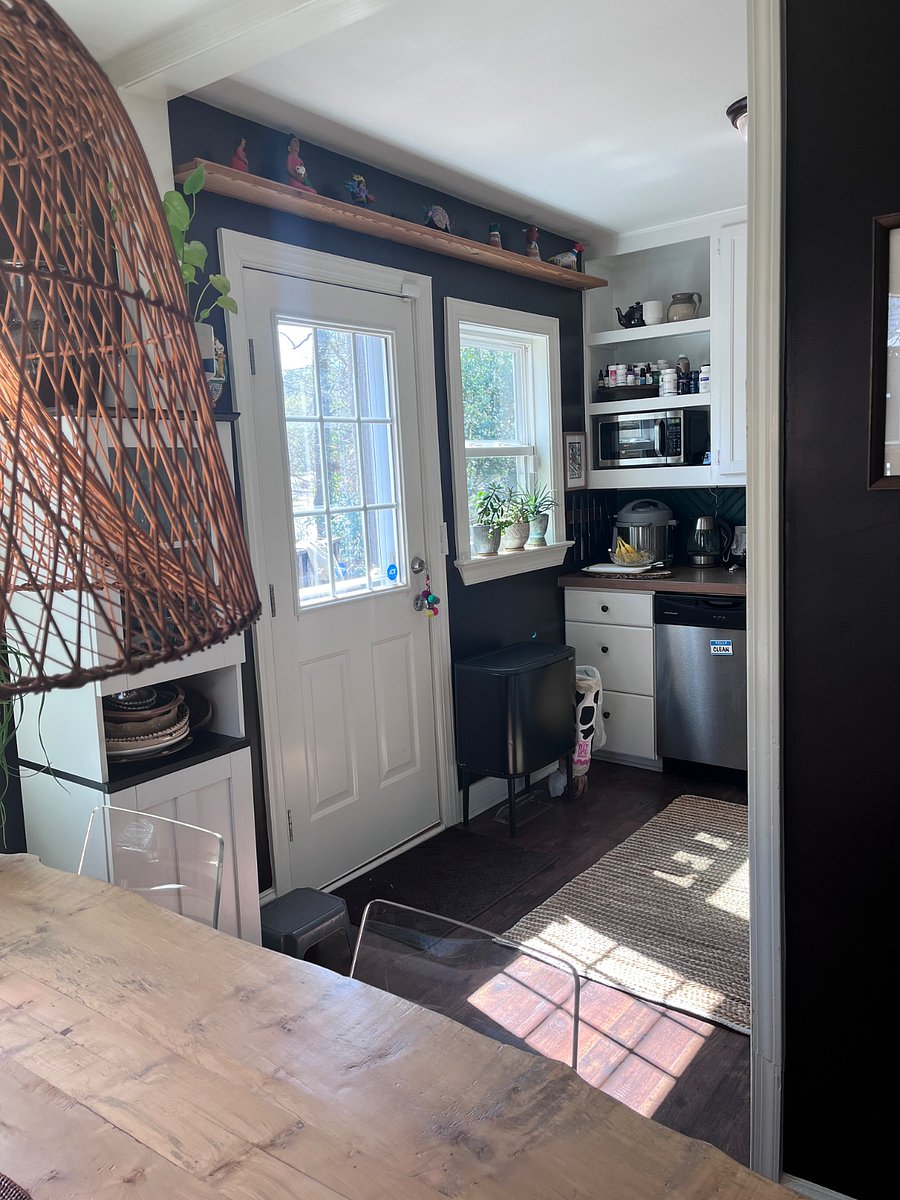 Kitchen opens onto huge deck
