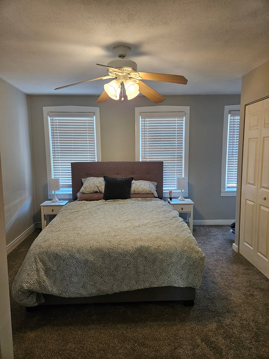 Primary bedroom with queen Sleep number bed. Head is adjustable height.