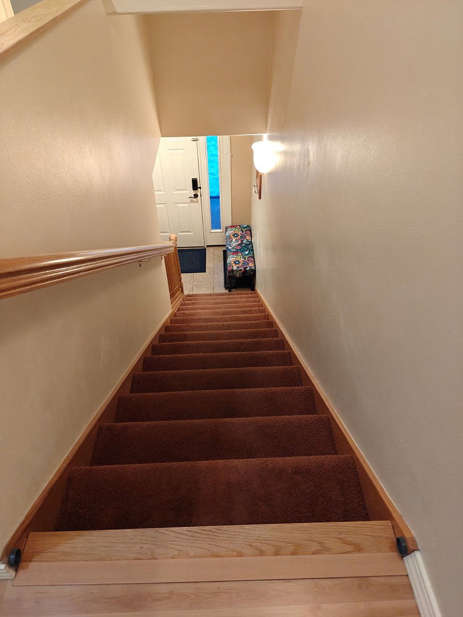 common space looking downstairs at entryway / hallway