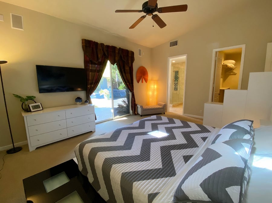 Spacious Primary Bedroom with King Bed and 50" Smart TV