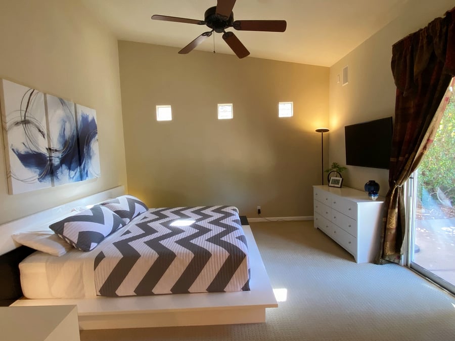 Primary Bedroom with Sliding Door to Backyard