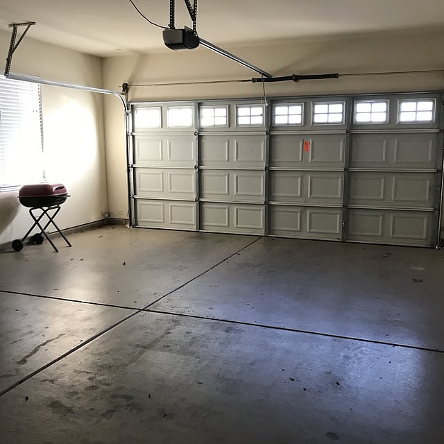   interior of 2 car garage