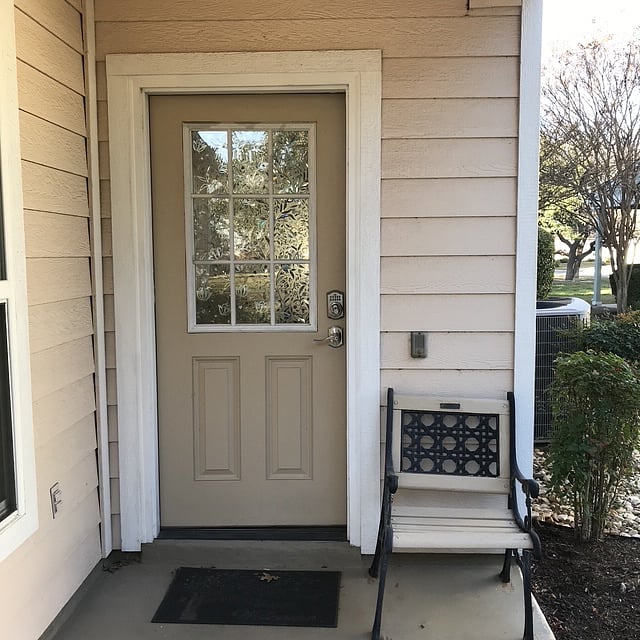 Front Door to 105 Providence St Vacation Home.  Security lock with private code