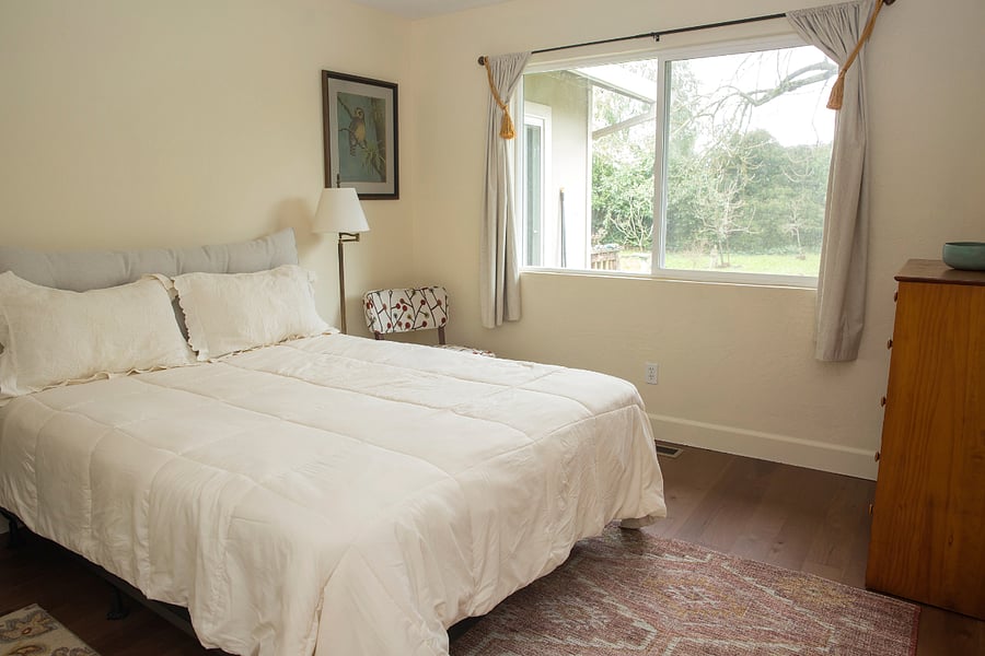 Comfy, cozy bedroom for a good night sleep.