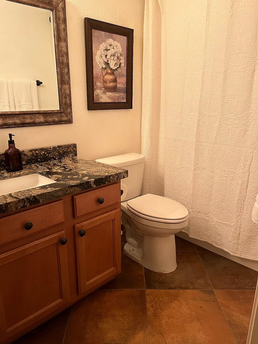 Bathroom #2 - main bath, includes shower and tub. Toilet paper included but not soap or shampoo