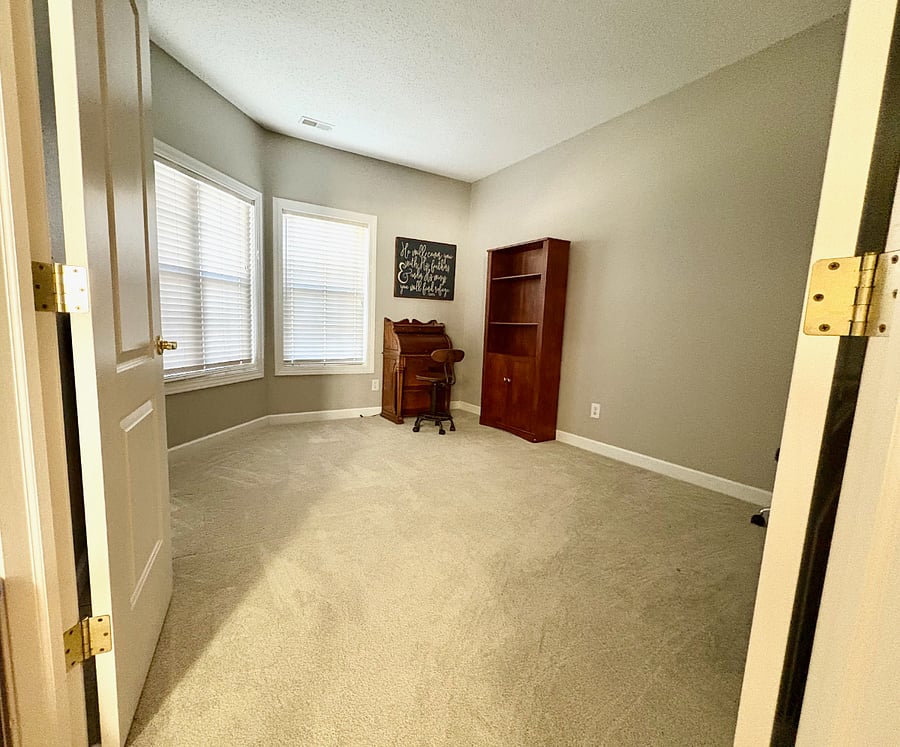 The den: a workspace area on one side.