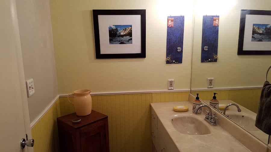single sink in bathroom