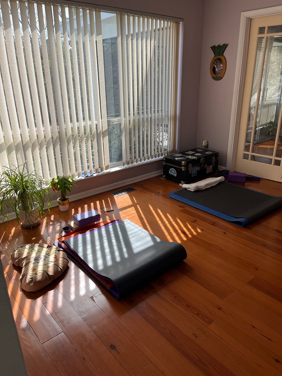 Downstairs yoga room for exercise