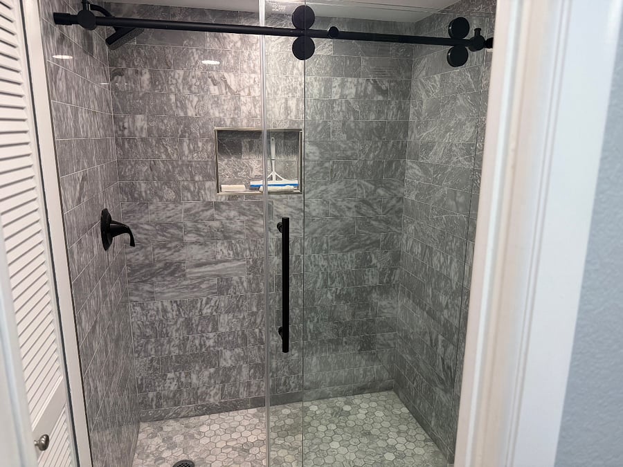 Marble walk in Master shower