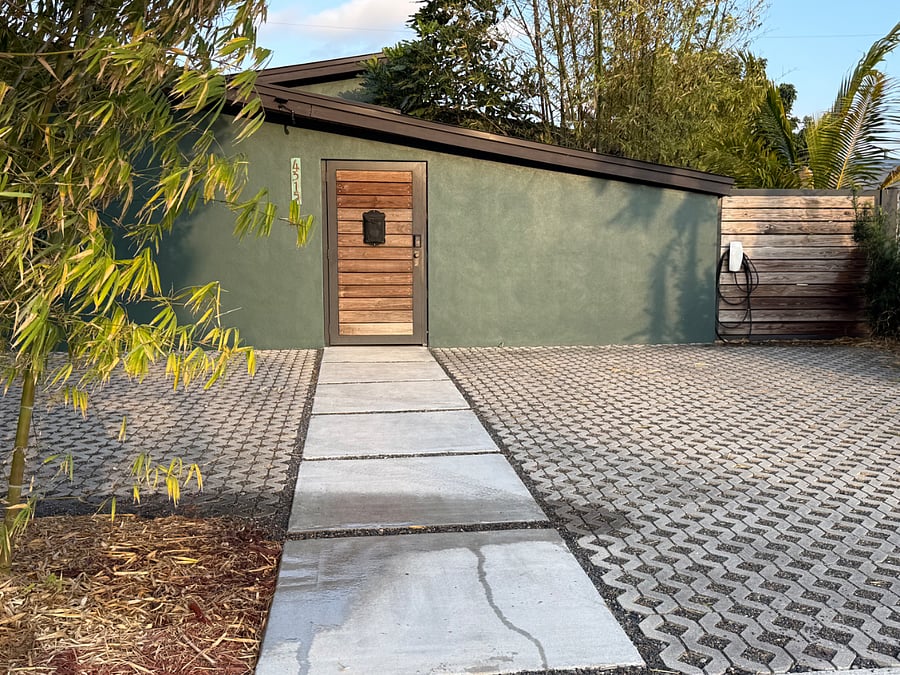 Tesla Charger and House Entrance