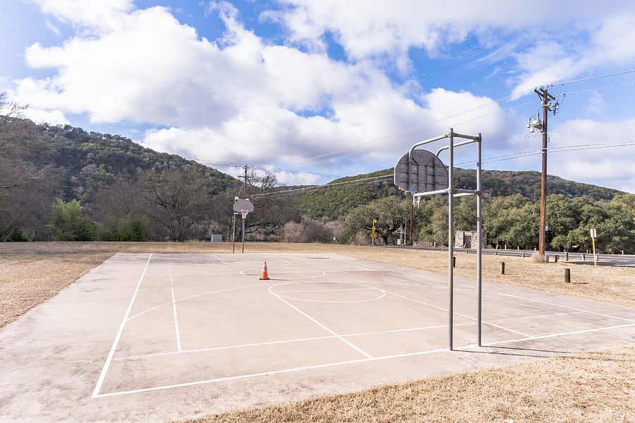 Basketball court in Quinlan Park right out the back door of the house.