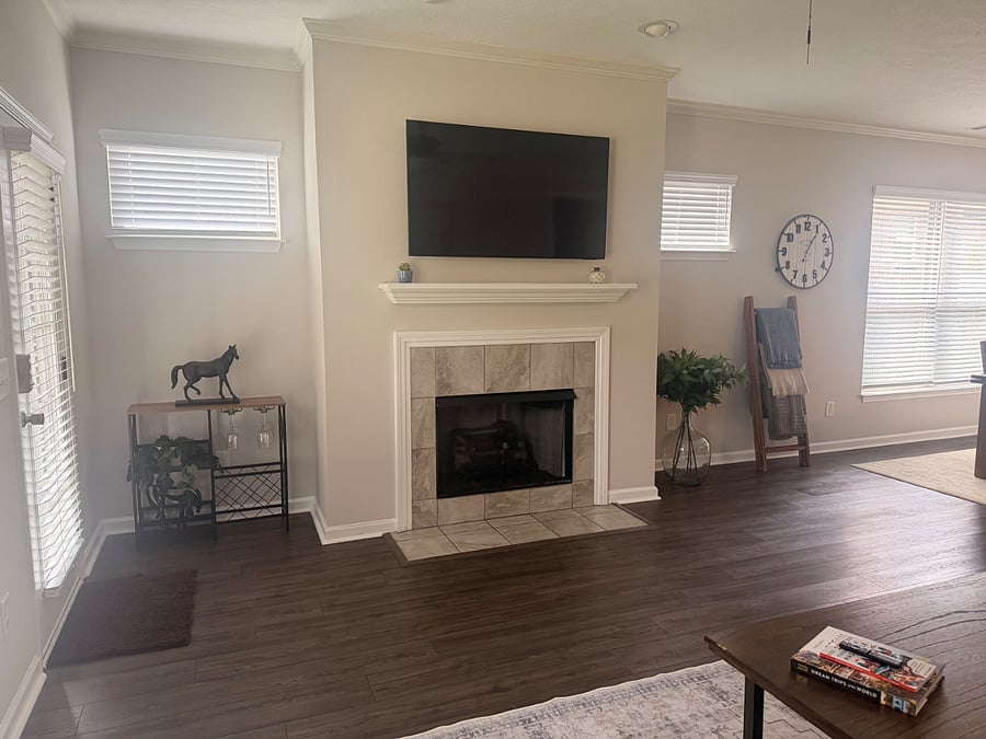 Living room with 55" smart TV