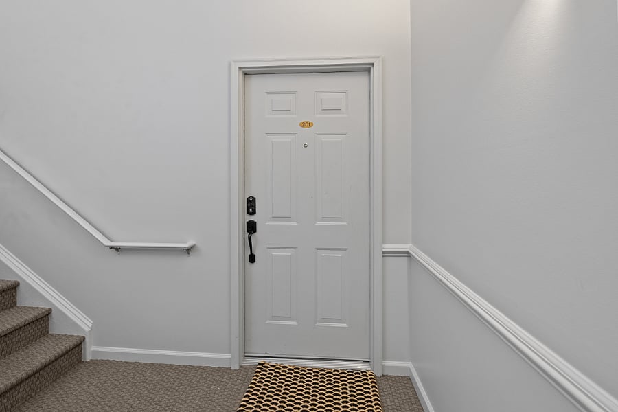 Keypad entry to the building, and to the unit