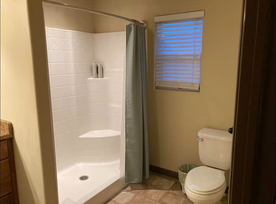 Full bathroom with walk-in shower