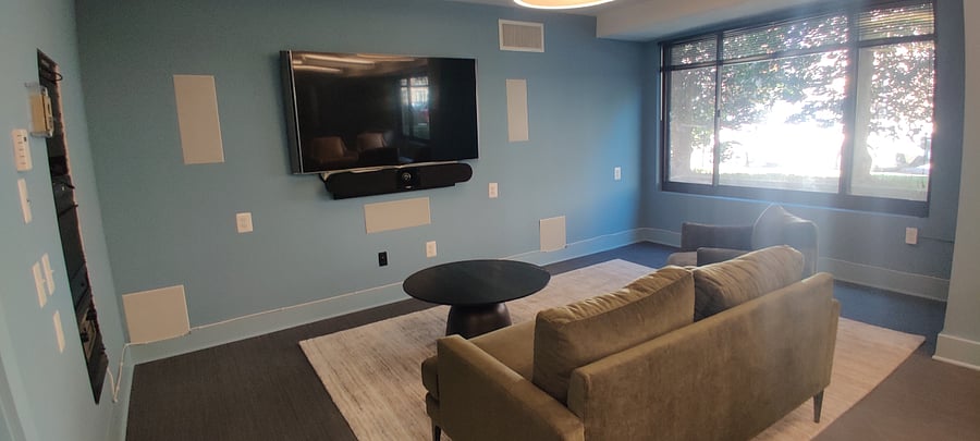 Entertainment center in the community room