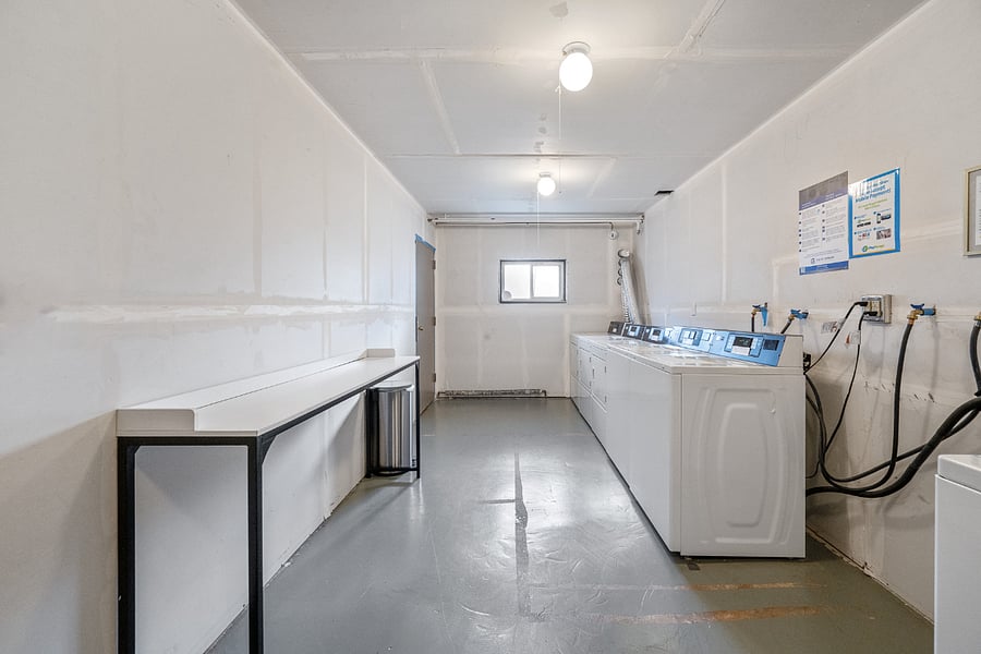 laundry, one floor below $2 for wash $1.75 for dry, clean and safe