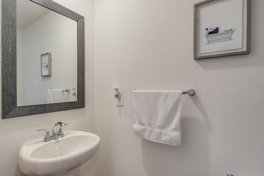 Half bathroom on the first level