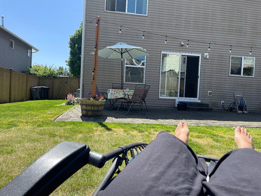 Big backyard with lots of sunlight