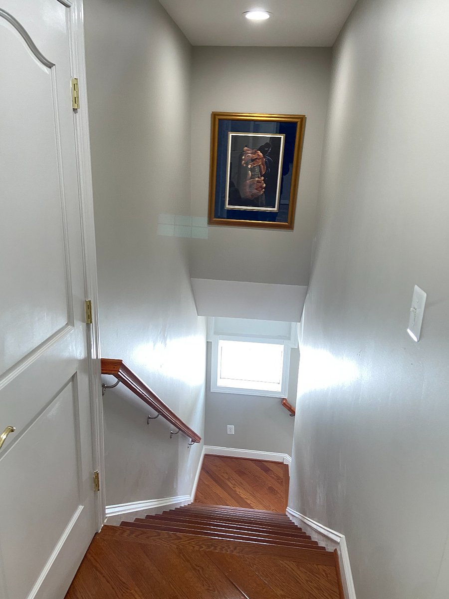 Stairway leading to the living space of the Carriage House