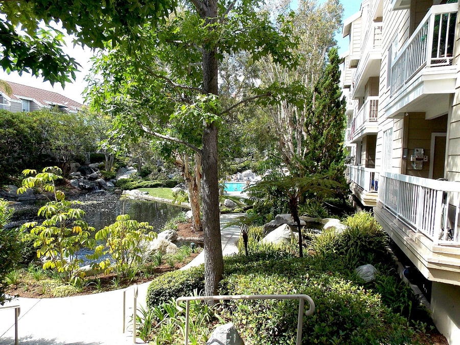 The entire complex is gated and has streams and waterfalls all around.