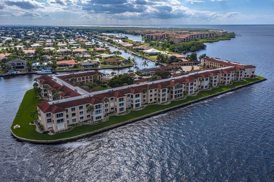 Views of condo, from Charlotte Harbor, with views to the Charlotte Harbor.